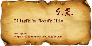 Illyés Rozália névjegykártya